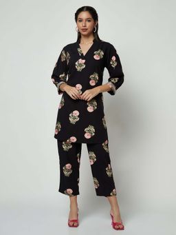 Spring Break - Black and Gold Printed Kurta with Pant