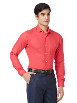 Park Avenue - Slim Fit Solid Dark Red Shirt