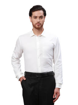 Park Avenue - Slim Fit Solid White Shirt