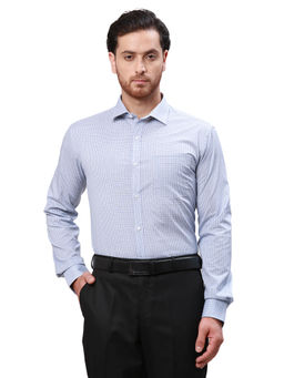 Park Avenue - Slim Fit Checks Medium Blue Shirt