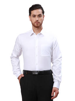Raymond - Slim Fit Solid White Shirt