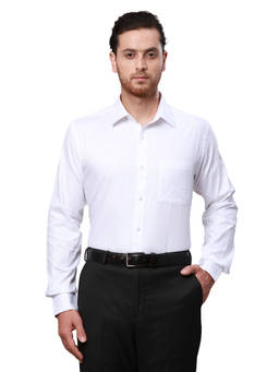 Raymond - Slim Fit Stripe White Shirt