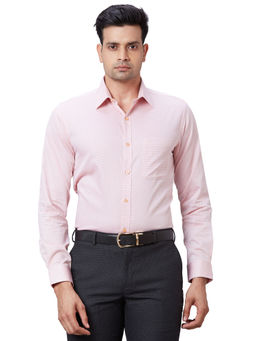Raymond - Slim Fit Self Design Medium Pink Shirt