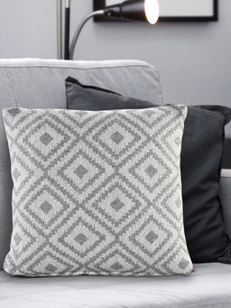 Sashaa World - Diamond Woven Cushion In Grey Cover
