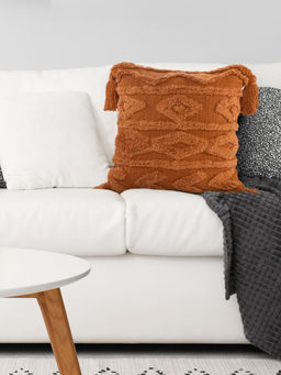 Sashaa World - Brick Rust Tufted Cushion Cover