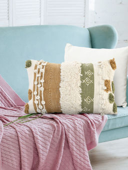 Sashaa World - Earth Tones Abstract Cushion