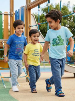 Nautinati - Boys Cotton Gaming Print Crew Neck T-Shirts (Pack of 3)