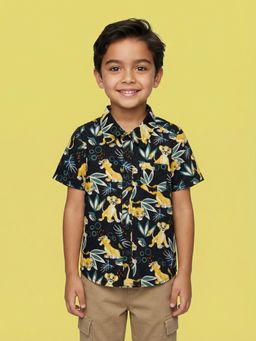 Nautinati - Boys Cotton Disney Lion King All-Over Print Resort Shirt