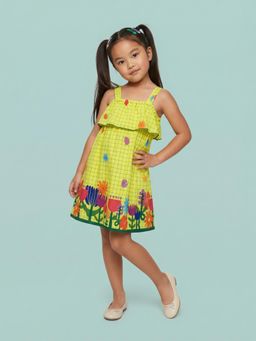 Nautinati - Girls Floral Hem Printed A-Line Dress