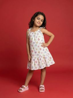 Nautinati - Girls Disney Marie Cat All Over Printed A-Line Strappy Drop-Waist Dress