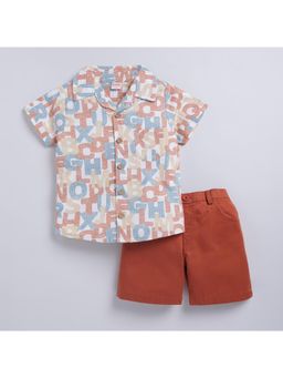 Snuggly Monkey - Monkey Alphabets Theme Shirt With Shorts