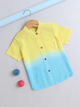 The Magic Wand - Rayon Half Sleeves Tie And Dye Shirt - Yellow