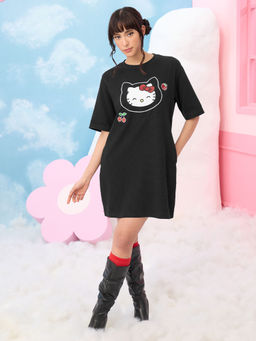 The Souled Store - Official Hello Kitty Meow Women Oversized T-Shirt Dress