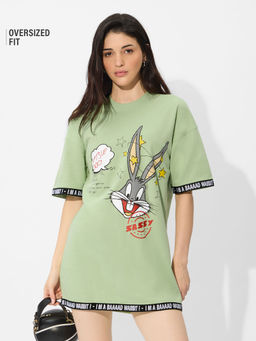 The Souled Store - Official Bugs Bunny Sassy Women Oversized T-Shirt Dress