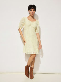 ONLY - Pale Yellow Lace Dress