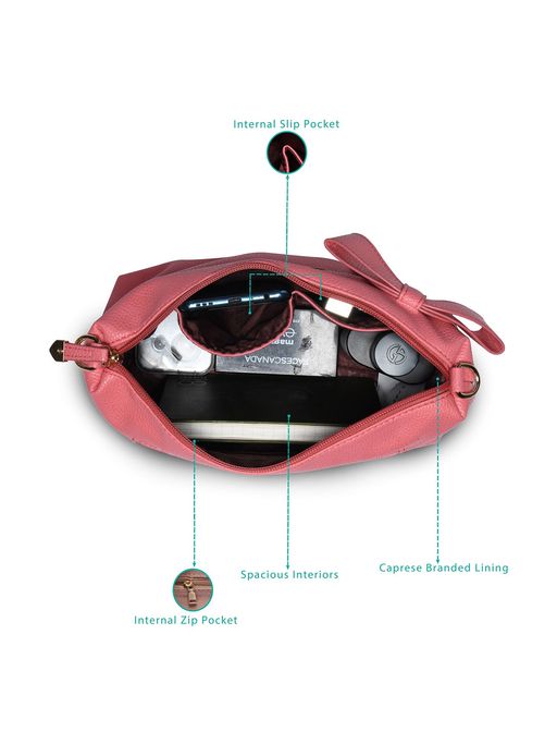 Buy Caprese Alexandria Sling Bag Medium Blush Pink Online