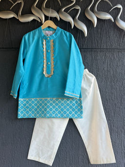 THE WISHING CLOSET - Aqua Blue Kurta with Pant