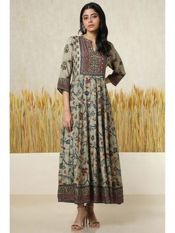 Soch - Olive Floral A-Line Midi Dress