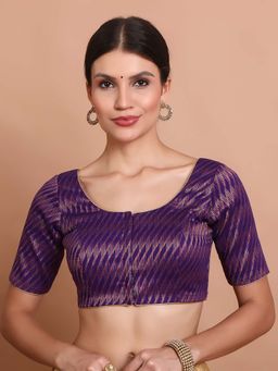 SALWAR STUDIO - Purple Woven Stitched Blouse