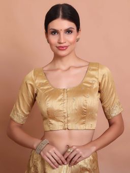 SALWAR STUDIO - Gold Embroidered Stitched Blouse