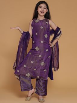 PICCOLO - Purple Hand Work Kurta Pant with Dupatta
