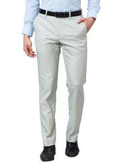 Park Avenue - Regular Fit Checkered Medium Green Trousers