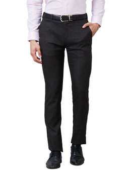 Raymond - Slim Fit Solid Dark Brown Trousers