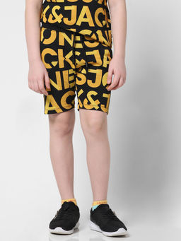 Jack & Jones Junior - Boys Typography Black Shorts