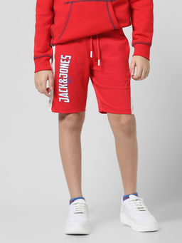 Jack & Jones Junior - Boys Printed Red Shorts