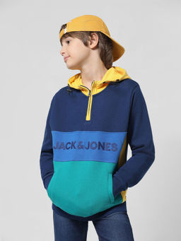 Jack & Jones Junior - Boys Colourblocked Blue Sweatshirt