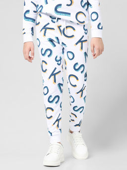 Jack & Jones Junior - Boys Typography White Joggers