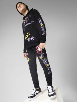 Jack & Jones Junior - Boys Typography Black Sweatshirt