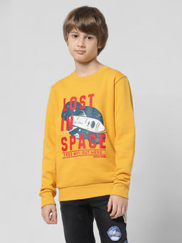 Jack & Jones Junior - Boys Typography Yellow Sweatshirt