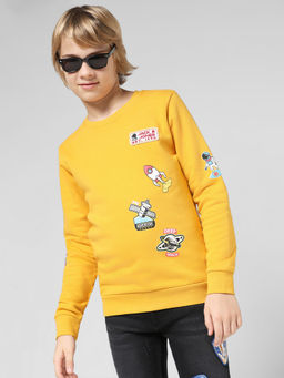 Jack & Jones Junior - Boys Graphic Print Yellow Sweatshirt