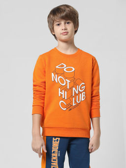Jack & Jones Junior - Boys Typography Orange Sweatshirt