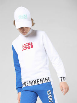 Jack & Jones Junior - Boys Typography White Sweatshirt