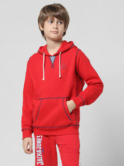 Jack & Jones Junior - Boys Solid Red Sweatshirt
