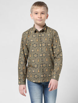 Jack & Jones Junior - Boys Abstract Print Green Shirt