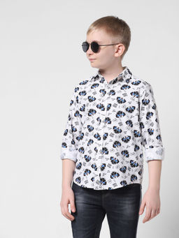 Jack & Jones Junior - Boys Abstract Print White Shirt