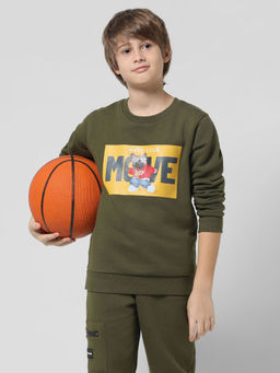 Jack & Jones Junior - Boys Graphic Print Green Sweatshirt