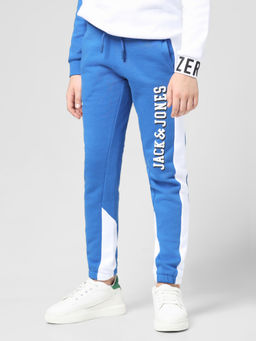 Jack & Jones Junior - Boys Colourblocked Blue Joggers