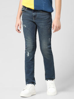 Jack & Jones Junior - Boys Solid Dark Blue Jeans