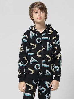 Jack & Jones Junior - Boys Typography Black Sweatshirt