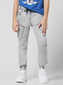 Jack & Jones Junior - Boys Solid Grey Jeans