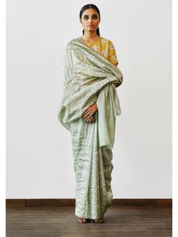 Myoho - Banarsi Stripes Pre Stitched Saree with Stitched Blouse