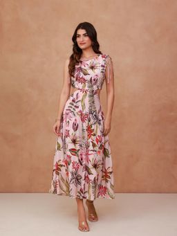 AROOP SHOP INDIA - Pink Cosmos Midi Dress