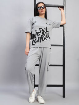 Griffel - Women Graphic Print Grey Co-Ord Set