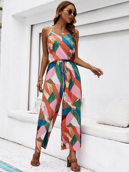 Outzidr - Teal Abstract Print Co-Ord Set