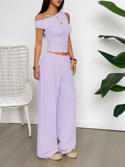 Outzidr - Purple Textured Co-Ord Set