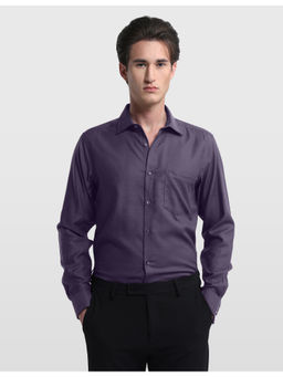 Arrow - Men Purple Solid/Plain Cotton Formal Shirt